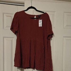 Torrid Brick Red Tiered Top